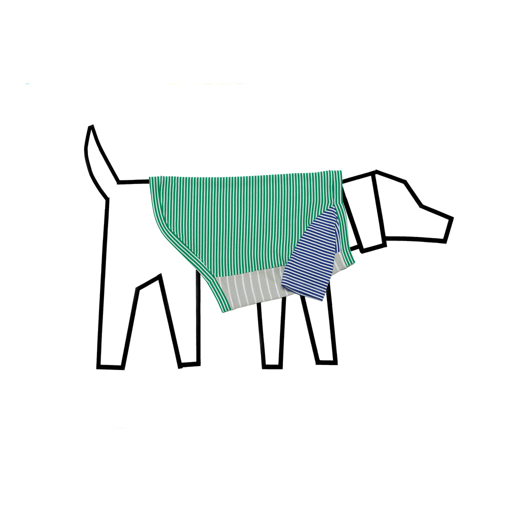 Green and white striped dog t-shirt