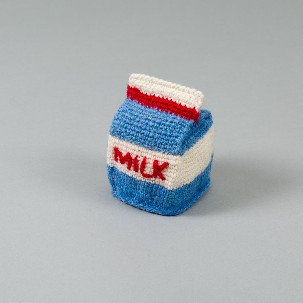 Hand Knit Milk Dog Toy