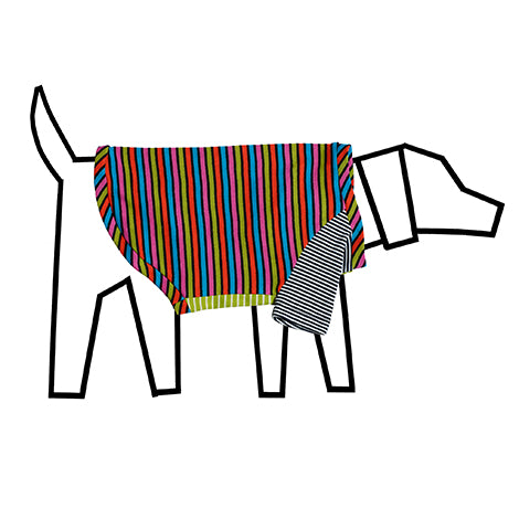 multi striped dog t shirt