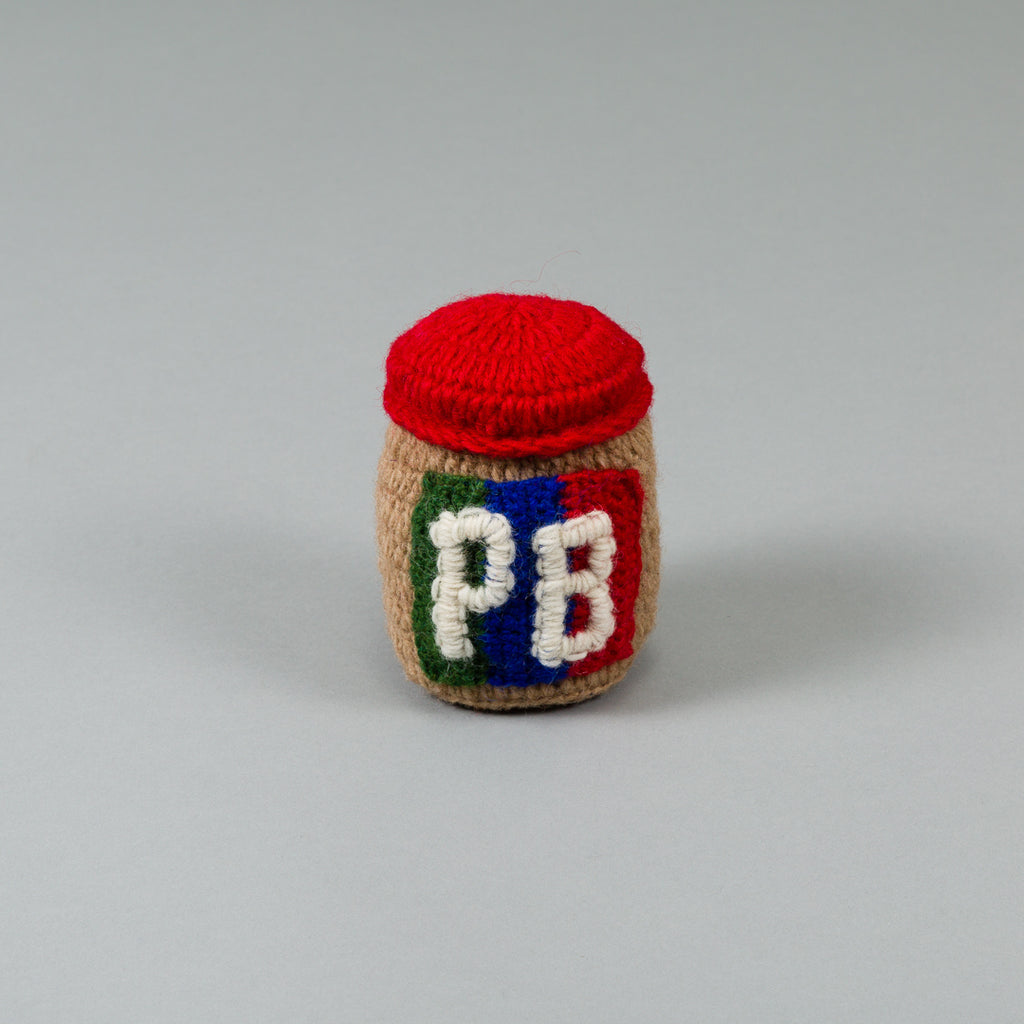 Hand Knit wool peanut butter dog toy