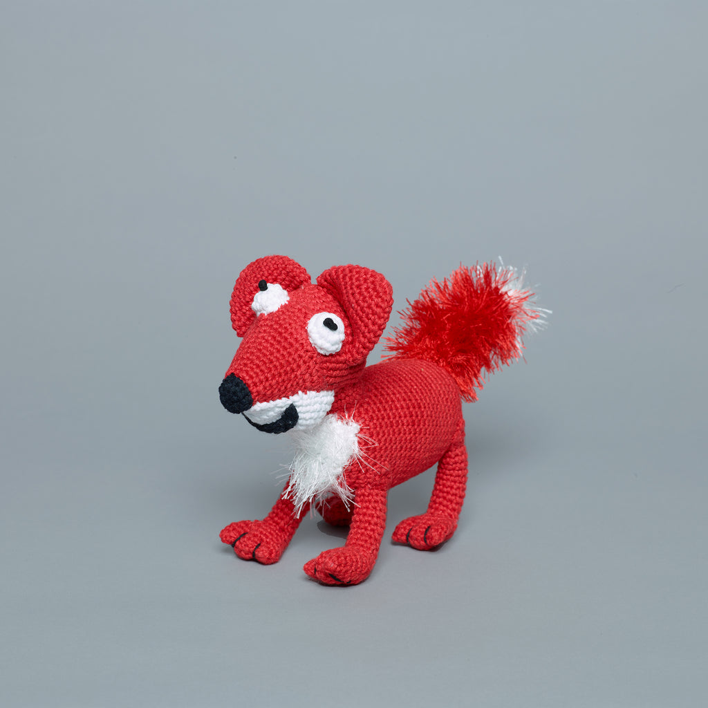 Cotton Crochet Hand Knit fox dog toy