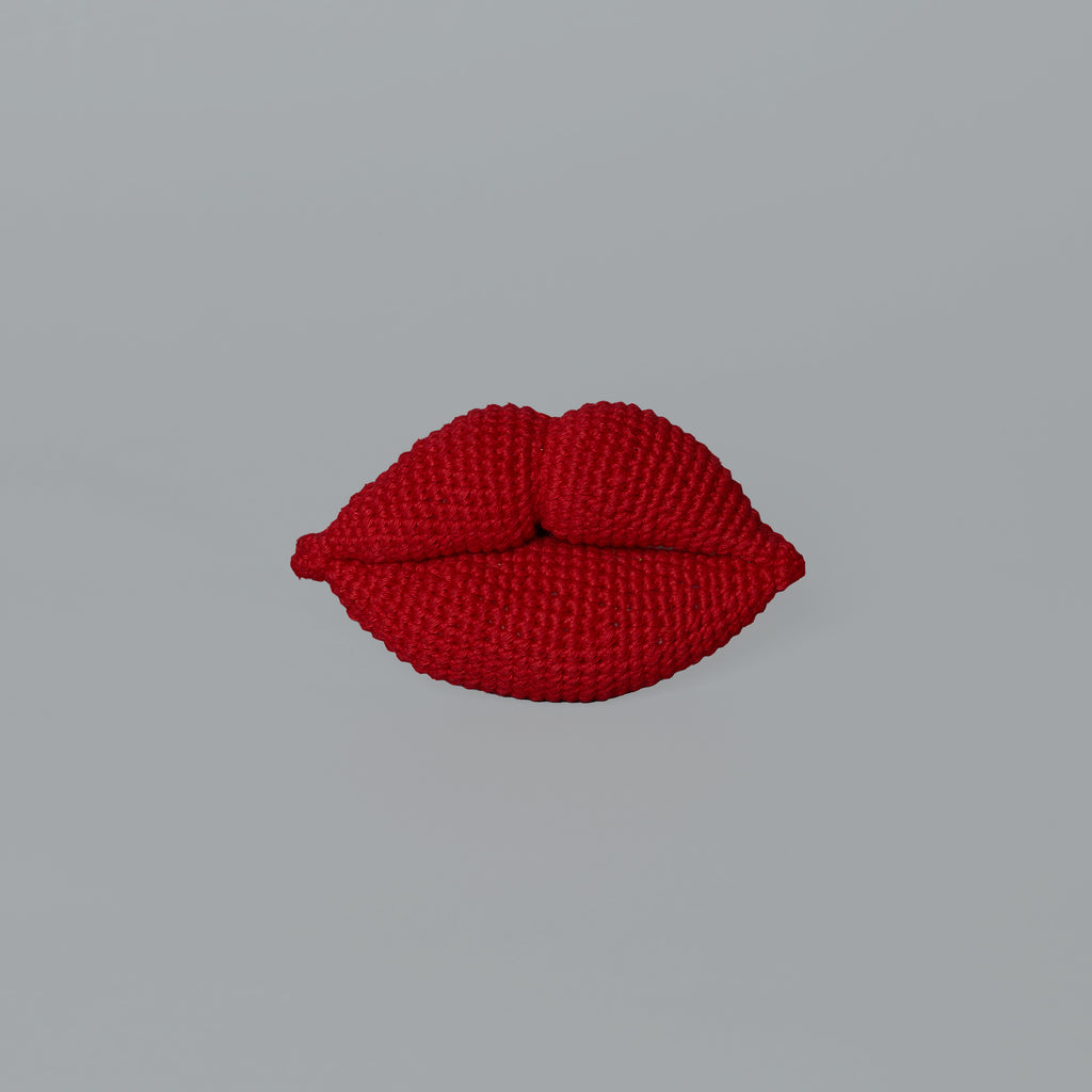 Cotton Crochet Hand Knit Red Lips Dog Toy